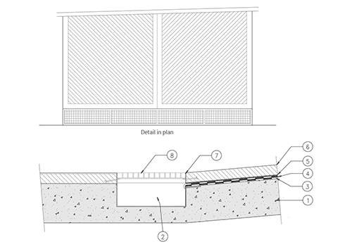 3.6 - PASSABLE RAMP
CEMENT FLOORING AND SUPPORT WITH ANTIDRIP FINISHING, 