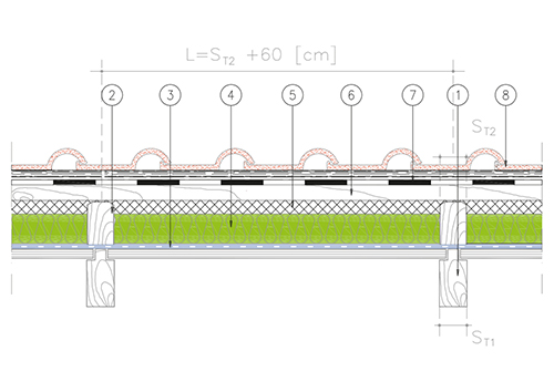 5.3 - VENTILATED COVER WITH PROTECTIVE
COVER IN CLAY OR CEMENT ROOF TILES
WOODEN SUPPORT, 