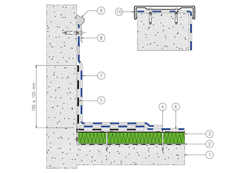 8.2 - COPERTURA NON PEDONABILE COIBENTATA 
SUPPORTO IN LATERO CEMENTO - Isolamento termico, con pannello accoppiato, 
elemento di tenuta autoprotetto, 