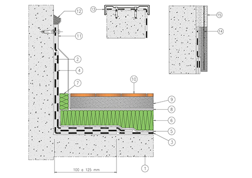 9.1 - FLAT WALKABLE COVER
CONCRETE AND MASONRY SUPPORT: thermal insulation – traditional tile flooring, 